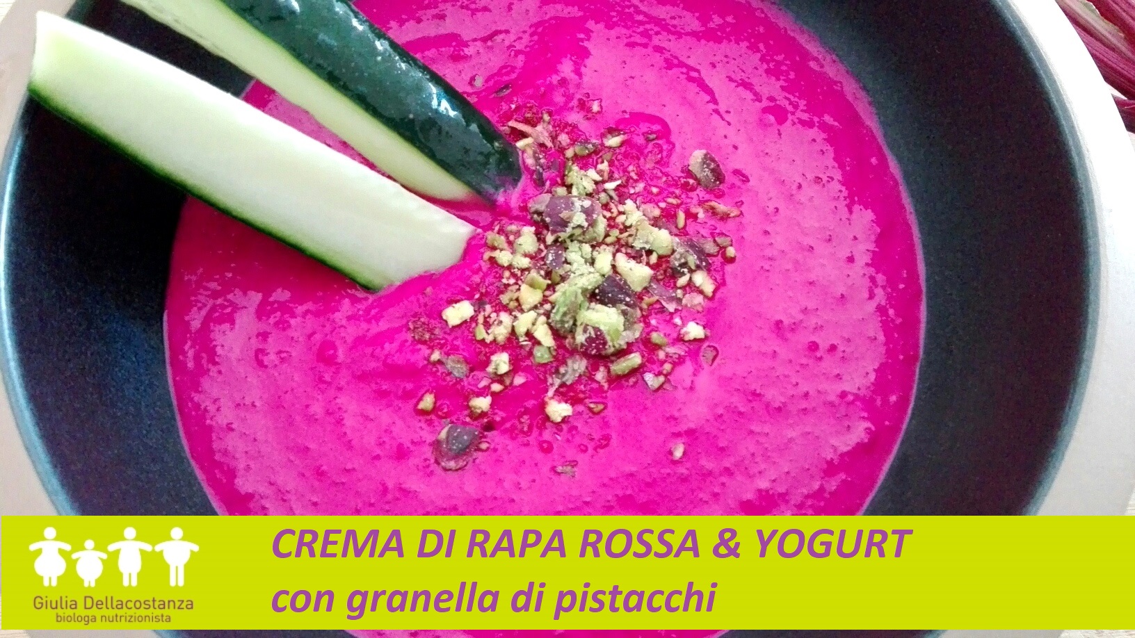 Ti Cucino La Dieta - crema di rapa rossa e yogurt con granella di pistacchi.